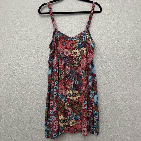 Natural Life Dress Women's Size XL Sleeveless Floral Print Button Front Boho - Picture 8 of 15